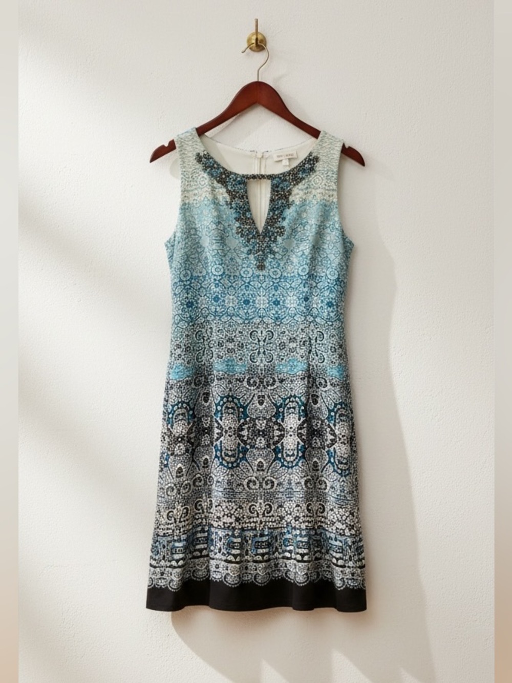 White House Black Market Beaded Ombre Shift Dress - Size S